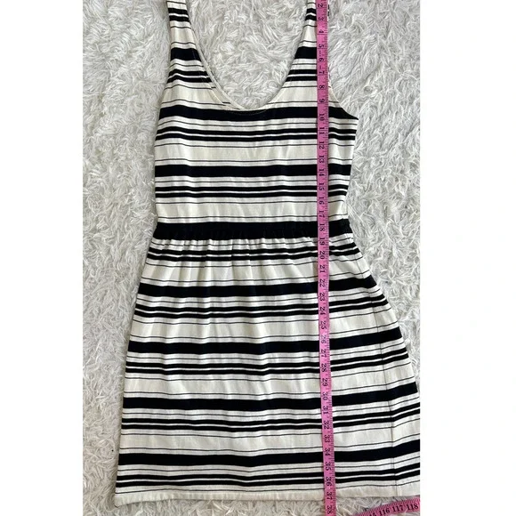 J Crew Women's Size S Cream & Black Button Back Fit & Flare Striped Dress #0301 - Picture 11 of 12